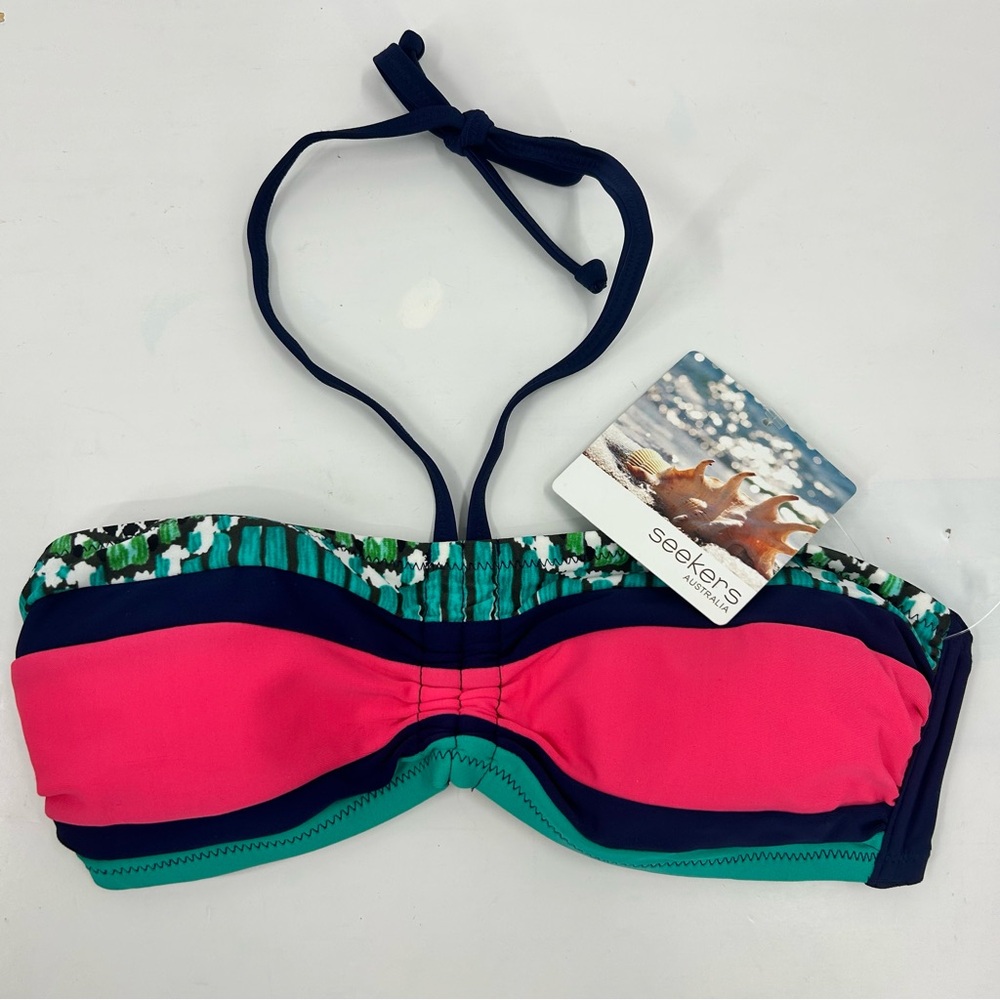 NWT Seekers Australia Bandeau Bikini Swim Top Medium